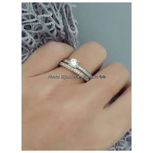 Bague Alliance Solitaire Cubic Zirconium Argent Sterling 925 - Taille 58 - Vintage 70 Neuf