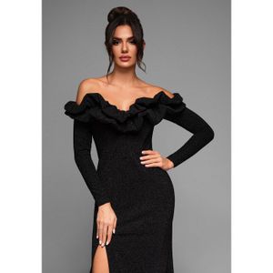 Robe De Soirée Longue Grise Sans Bretelles Lulus – En Dentelle Et Mousseline, Taille XS, Occasion