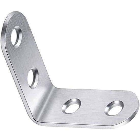 Équerres d/'étagère en métal avec vis pour livres Équerres de 90 degrés Ersoth Lot de 4 équerres d/'étagère en forme de L en acier inoxydable pour charges lourdes salon cuisine bureau