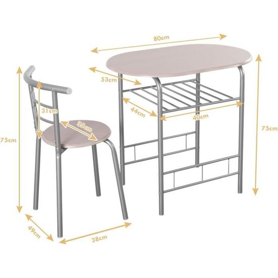 Table à manger extensible 110-140 x 80 x 75 cm avec rangement intégré, table cuisine salon design bois et métal, naturel | Leroy Merlin