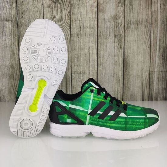Chaussures ADIDAS ZX Flux Vert Homme Adulte Vert Cdiscount Sport