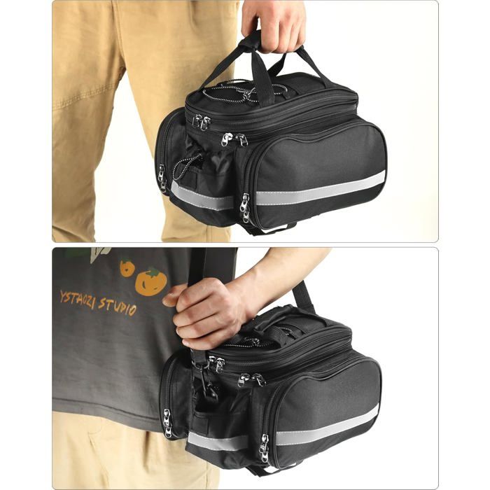 Sacoche de vélo - Sacoche de porte-bagages - Sacoche de vélo étanche - Sacoche simple - Avec housse de pluie imperméable - Tissu - Sport Sacoche de vélo - Sacoche de porte-bagages - Sacoche de vélo étanche - Sacoche simple - Avec housse de pluie imperméable - Tissu - Sport