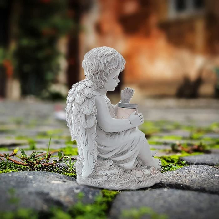 KEENSO Statue Solaire d'Extérieur: Ange en Résine pour Décoration de Jardin  - Cdiscount Maison