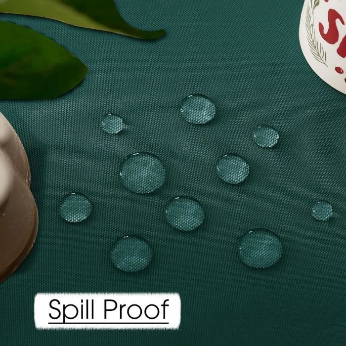 XQSSB Nappe Rectangulaire Décoratif Jacquard Anti Chaud Nappes Impermeable Salon De Table Anthracite Vert Profond Un Cercle Diamètre 200cm