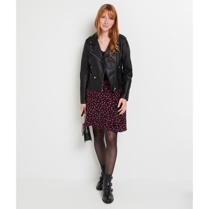 GRAIN DE MALICE Jupe courte imprimee femme Beige Cdiscount Pret a Porter