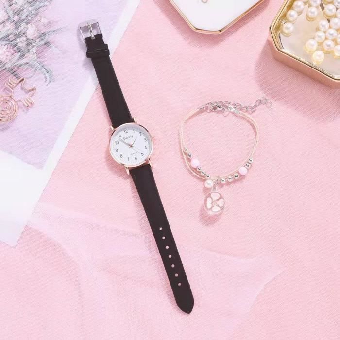 Montre Femme Normal Timepieces Extra Normal - Cadran Blanc Or Rose Cuir - Quartz 2 Ans Garantie