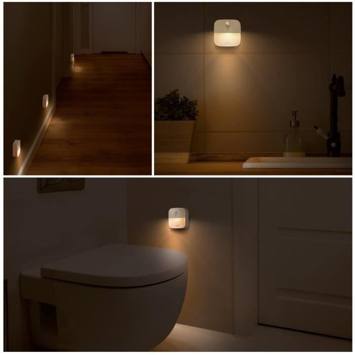 Lampe de Toilette Veilleuse LED pour WC/ Salle de Bain/Lavabo,Détecteur de  Mouvement Auto Éclairage à 8 Changement de Couleurs - Cdiscount Maison