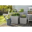 LECHUZA Jardinière Canto Color Square 40 ALL-IN-ONE Gris 13720-4