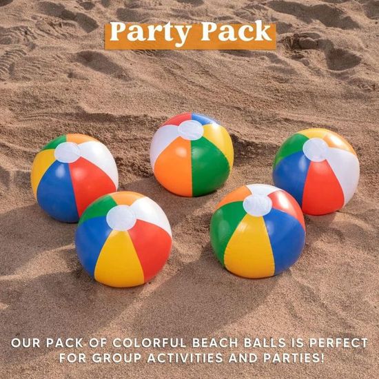 Ballon De Plage Gonflable Arc-en-Ciel 22/25/35 Cm - PVC Résistant, Jouet Piscine Pour Enfants Et Adultes