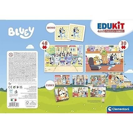 Clementoni - Edukit - Bluey - Coffret apprentissage 4 en 1 - 2 puzzles ...