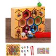 Jouet Montessori en Bois de Cadeau D'anniversaire Multicolor Ruche de Abeille pour Enfant abeille Clip Out Montessori jouet-0