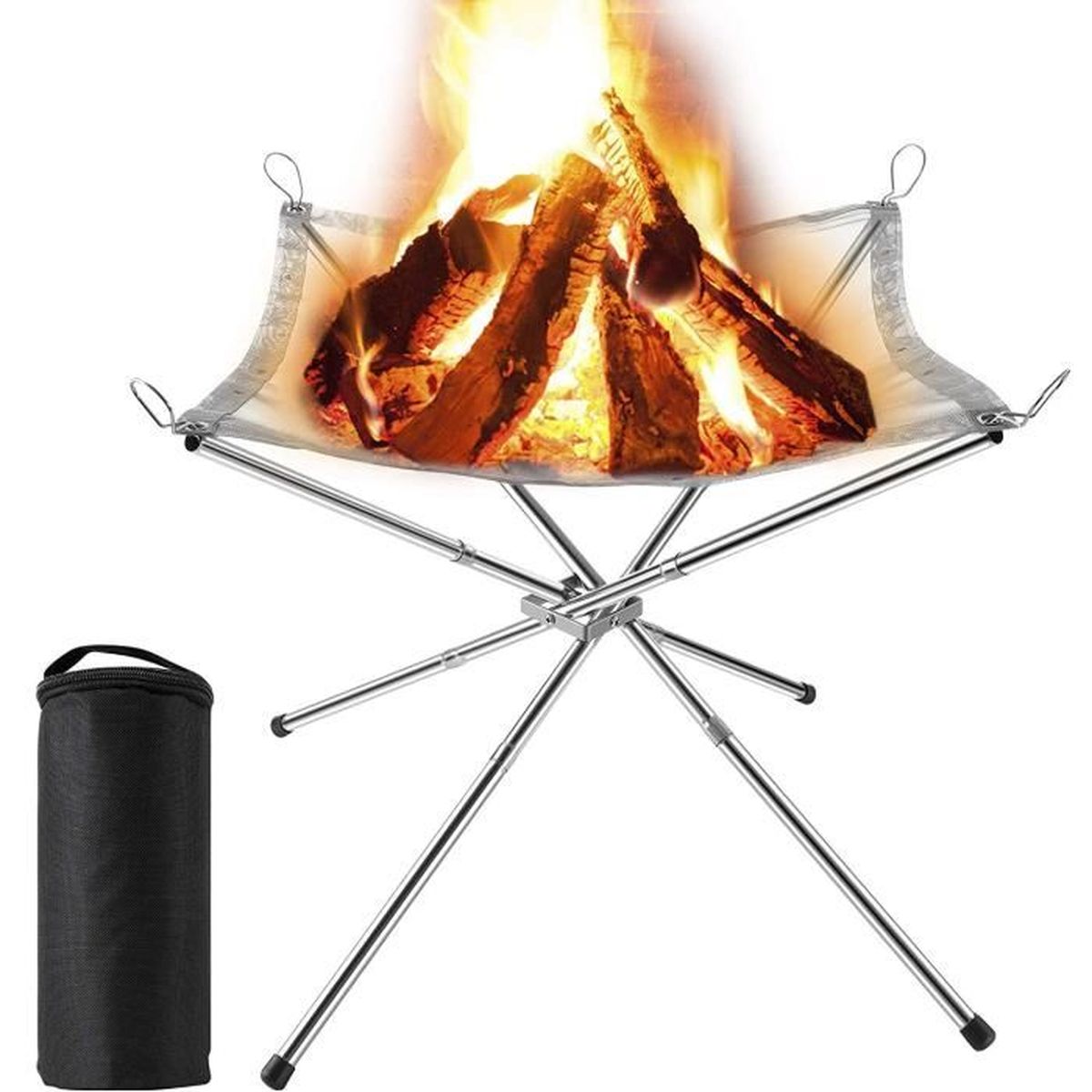 Brasero portable en acier inoxydable pliable pour le camping l'extérieur 