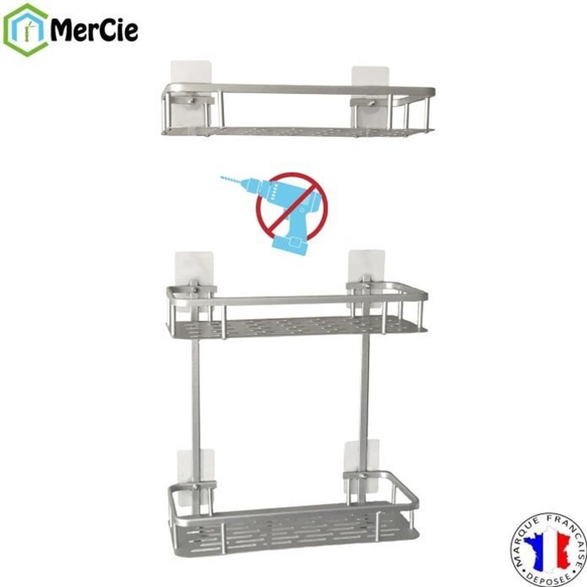 Etagère de Douche rectangulaire 18 Niveaux en Aluminium Etagère de Douche rectangulaire 18 Niveaux en Aluminium
