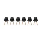 ALICE'S HOME Lot de 6 chaises scandinaves. pieds bois de hêtre. fauteuils 1 place. noirs