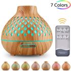 HISEEU Diffuseur d'Huiles Essentielles, 400ml Humidificateur Ultrasonique avec 7 Couleurs Lumières LED pour la Maison, Yoga, Bureau, SPA