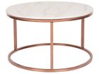 BELIANI Table basse effet marbre beige et pieds rose doré CORAL