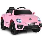 DREAMADE Voiture Électrique pour Enfant 3-8 Ans avec Télécommande & Musique & Lumières, Véhicule Enfant Coccinelle Volkswagen, Rose