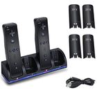 (L EGOISTE) Station de charge avec 4 batteries pour Nintendo Wii/U Télécommande - Noir