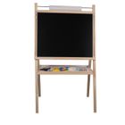 Tableau 2 faces réglable craie feutre enfant bois - GUIZMAX - Hauteur réglable de 85 à 120 cm - Largeur de 55 cm