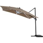 HABITAT ET JARDIN Parasol jardin déporté LED Alu "Sun 4 Luxe" - Rectangle - 3 x 4 m - Taupe