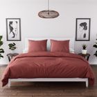 INTEMPOREL Parure housse de couette en microfibre lavée 240x220 cm BOHEME brique, par Soleil d'Ocre