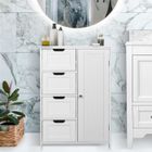 Meuble de Salle de Bain - MIADOMODO® - 4 Tiroirs et 1 Compartiment Fermé - Blanc