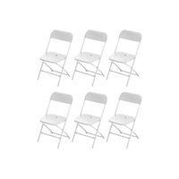 Chaises de réception pliantes – 6 chaises d'appoint en plastique et métal