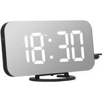 Réveil Adoric, Horloge numérique avec grand affichage à DEL facile à lire de 6,5 po, mode de gradation, deux ports de chargeur USB