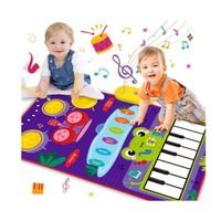Jeu Musical bébé 1 an - LEADSTAR - Tapis de Danse&Tambour 2 en 1 - Batterie de Jazz - Claviers de Piano