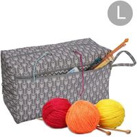 Sac à Tricoter Portable Fil de Stockage, Tote Crochet Tote Bag, Organisateur de Fil pour Crochet Patterns,  L