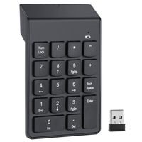 Pavé Numérique Sans Fil 18 Touches 2.4G Charge USB Clavier Externe Keypad Compatible avec Tablette PC Ordinateur Portable de Système