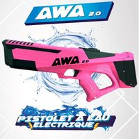 Pistolet à eau électrique AWA 2.0 - Tir à 10 mètres - Capacité 500 ml - Batterie rechargeable - Rose
