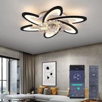 RUMOCOVO® Ventilateur de plafond silencieux à LED avec éclairage, plafonnier Ventilateur de plafond à vitesse du vent à R-18