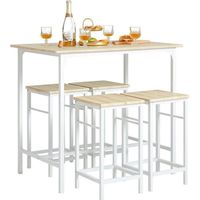 SoBuy OGT11-WN Table Haute de bar, Table Mange - Debout  - 100 x 60 x 87cm - cadre en métal - style industriel