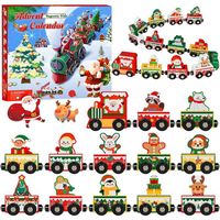 Calendrier De L'Avent 2025 Train Magnétique En Bois - 24 Jours Avec Décorations De Noël, Cadeau Enfant 3 Ans+ - 2