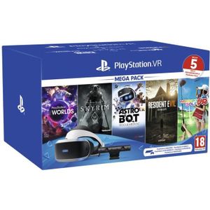 CASQUE RÉALITÉ VIRTUELLE MégaPack PSVR 2 MK4 : Casque PSVR + PS Camera V2 + VR Worlds + Skyrim + Everybody's Golf VR + Resident Evil 7 + Astro Bot