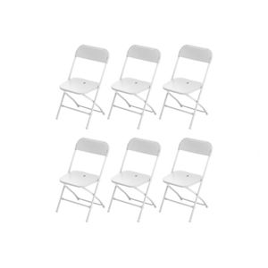 FAUTEUIL JARDIN  Chaises de réception pliantes – 6 chaises d'appoint en plastique et métal