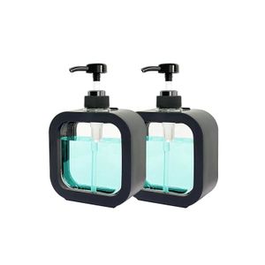 FRCOLOR Lot De 4 Pompes Distributeur INOX Tête Noire Mate Réutilisable Pour Bouteilles Cuisine Et Salle De Bain