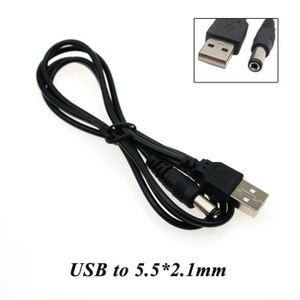 Cable d'Alimentation USB Male 2A 5V 80cm DC 3.5mm Charger Chargeur PDA MP3 Noir 