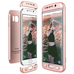 COQUE - BUMPER Coque Samsung Galaxy s6 edge Cas dur PC 3 en 1 Ultra Mince 360 Full Body Protection Anti-rayures peau lisse antichoc Rose Gold