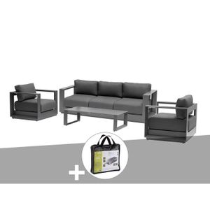 Ensemble table et chaise de jardin Salon de jardin en aluminium Allure - 5 places + H