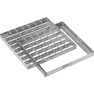 Grille Caillebotis 20 X 20cm Avec Cadre En Acier Galvanise Pour Collecteur D Evacuation Des Eaux Pluviales Jardibric Cdiscount Jardin