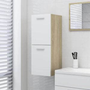 COLONNE - ARMOIRE SDB Meuble de salle de bain suspendu OVONNI - Blanc - Aggloméré - 30x30x80 cm