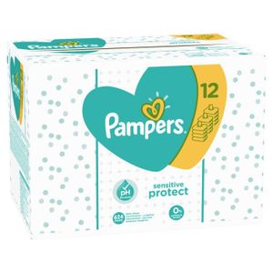 Lingettes pour bébé Pampers Sensitive, sans parfum, emb. de 56