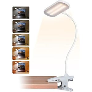LAMPE A POSER CUHIOY Lampe de lecture à clipser, protection des yeux pour tête de lit avec une plus grande zone d'éclairage, 5 couleurs et 5 l73