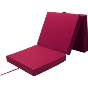 LIT PLIANT Detex Matelas Pliant de Voyage Confort Matelas d'appoint Pliable Lit futon Pouf Pliant avec Housse 190x70x10 cm Rouge96