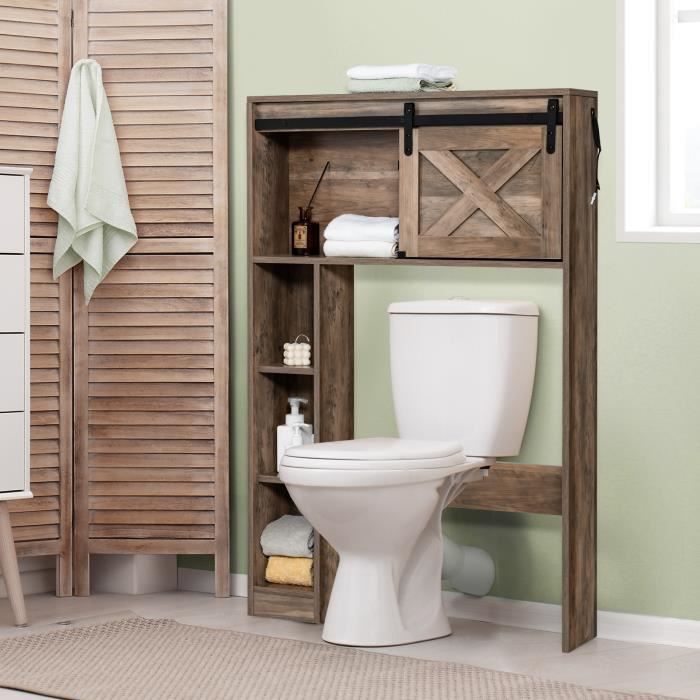 Meuble WC meuble dessus toilettes style cosy bambou