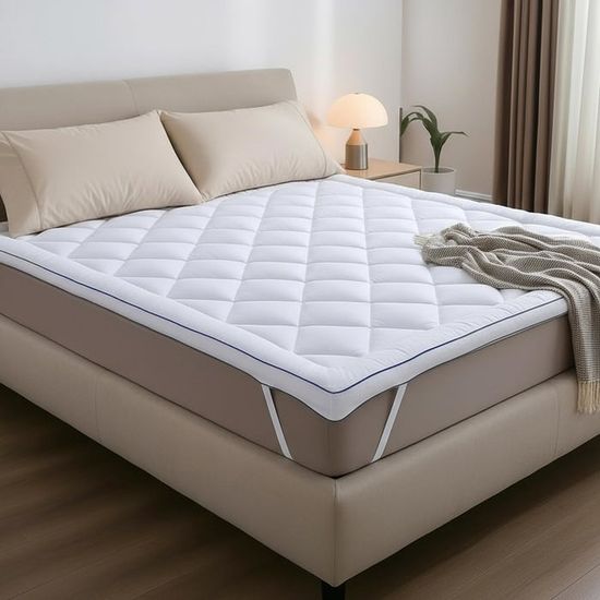 CATAVANA - Surmatelas 140x190 Cm - Mousse à Mémoire De Forme 5 Cm Avec Gel - Confort Ergonomique Avec 13 Zones De Soutien - Parfait Pour Matelas 2 Places, Clic-Clac Et Canapé
