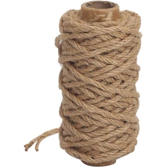 Ficelle Jute Naturelle Armée Fil Acier La Cordeline 1.4mm 190m - Idéal Jardin Vignes Et Bricolage