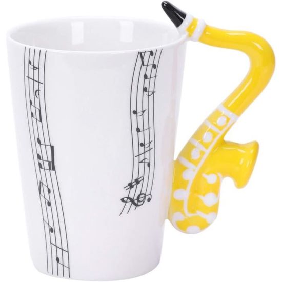 Tasse Café Céramique Marcia Baldwin 14 Oz - Motif Piano Jazz Blues - Lavable Au Lave-vaisselle